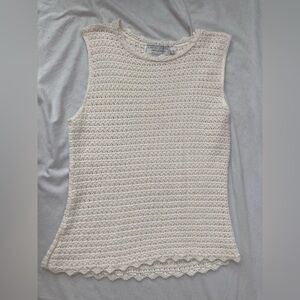 Vintage United States Sweaters Cream Knit Top Size Large